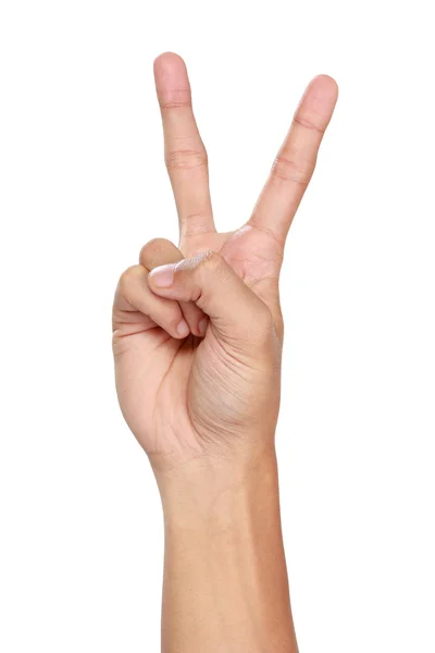 Hand gestures counting two, isolated — Stock Photo, Image