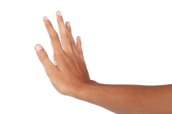 Hand showing push gesture, isolated in white background — Φωτογραφία Αρχείου