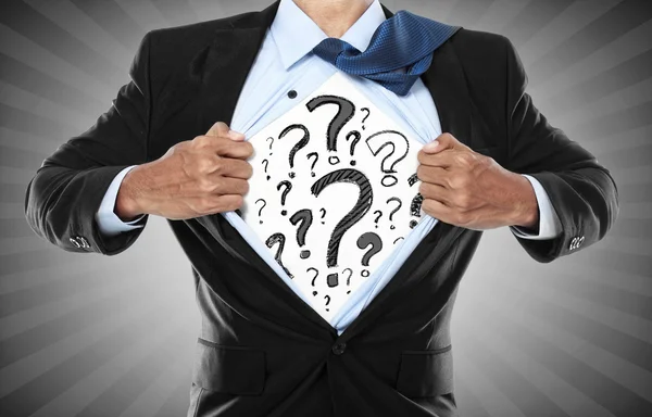 Businessman question mark — Stock Photo, Image