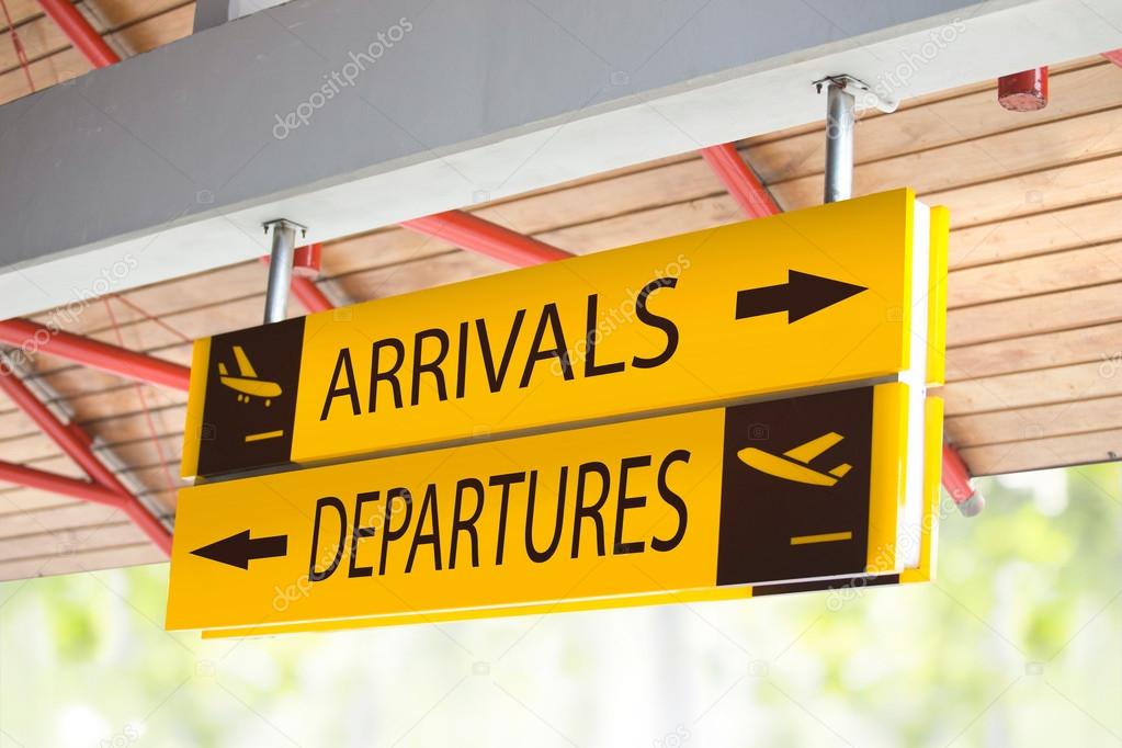 Arrival and Departures sign