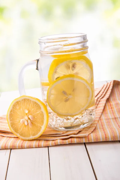 Infused fresh fruit water of lemon — Stockfoto