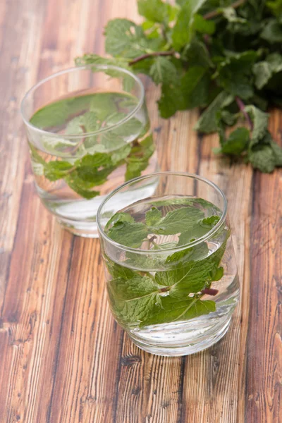 Infused fresh fruit water of mint leaf — Stockfoto