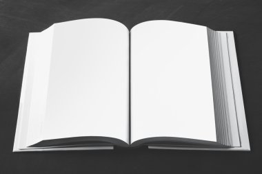 kalın kitap boş sayfa ile orta sayfa açıldı