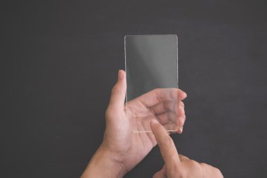 fütüristik şeffaf cep telefonu kadar sahte