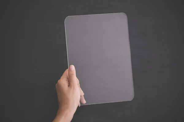 Tableta transparente futurista maqueta —  Fotos de Stock