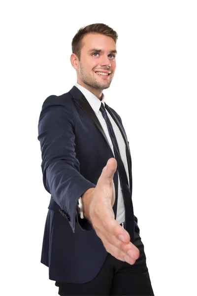 Businessman shaking hand gesture — Stock Photo, Image