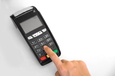 Edc (elektronik veri yakalama) makine el üstünde acele şifre