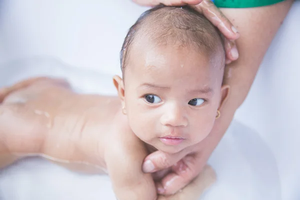Baby having a bath — Stock Photo, Image