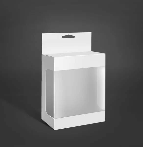 Пакетна коробка білого продукту з вікном — стокове фото