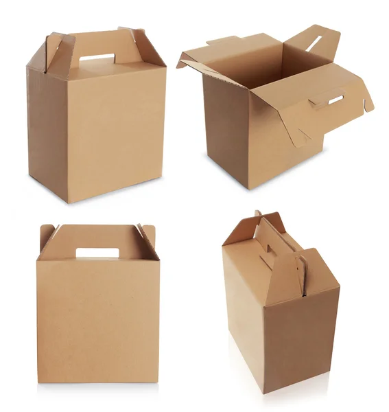 Caixa de papelão com alça — Fotografia de Stock