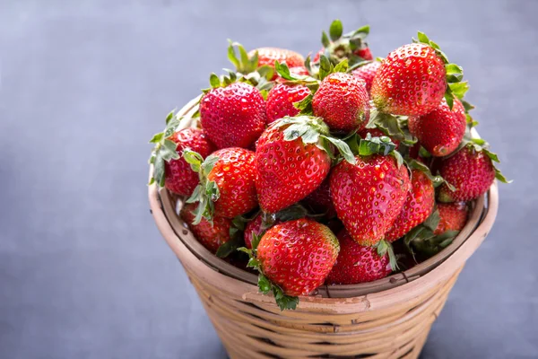 Strawberries in basket — Stock Photo, Image