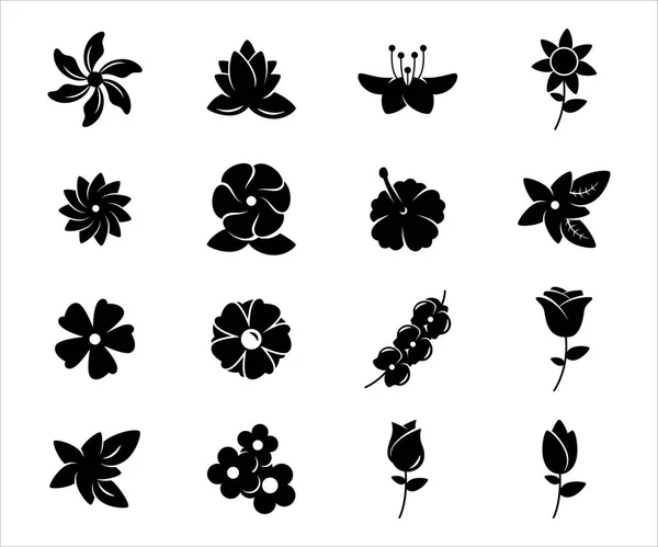 Simple Set Flower Related Vector Icon Graphic Design Template Contains — Stock Vector