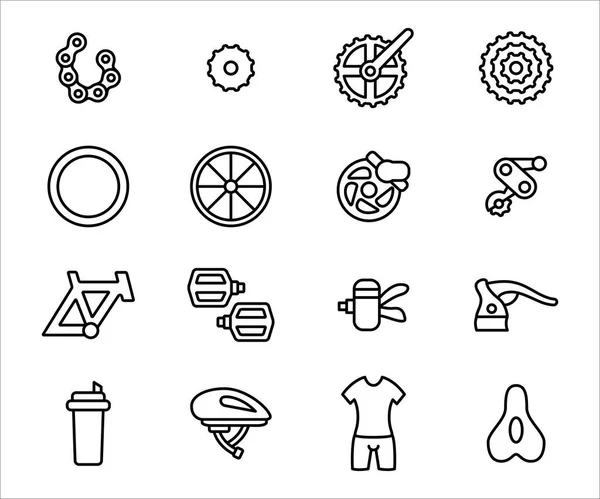 Simple Set Tienda Recambios Para Bicicletas Related Vector Icon User — Archivo Imágenes Vectoriales