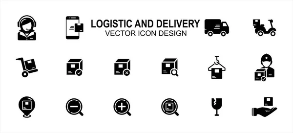 Einfaches Set Von Logistik Lieferung Versand Und Lkw Transport Related — Stockvektor
