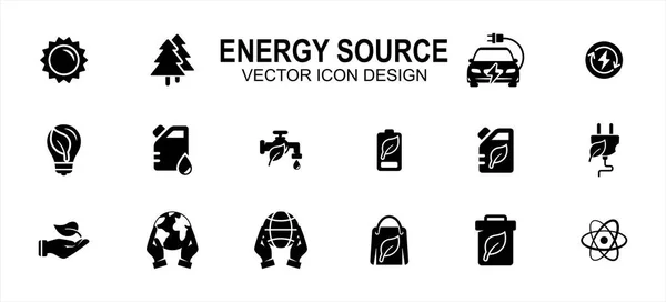 Energiequellen Zusammenhang Mit Dem Vektor Symbol Benutzeroberfläche Grafik Design Enthält — Stockvektor