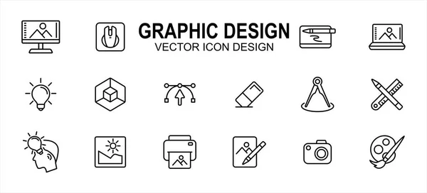Conception Visuelle Graphique Icône Vectorielle Liée Conception Graphique Interface Utilisateur — Image vectorielle