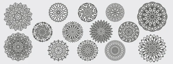 Diverse Mandala Kunst Patroon Vector Template Ontwerp Bundel Voor Papier — Stockvector