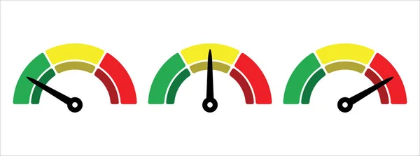 Ölçek düzeyi ölçüm monitörü görüntüsü. Basit seviye ölçer. Üç aşamalı ölçü birimi. vektör illüstrasyon grafik tasarım şablonu.