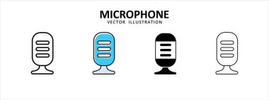 mikrofon eski antika podcast ikon vektör çizimi basit düz çizgi grafik tasarımı