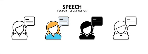 Zákaznický Servis Mluvit Nápověda Centrum Ikony Vektorové Ilustrace Jednoduchý Plochý — Stockový vektor