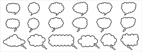 Cloud Speech Bubble Komická Myšlenka Bublina Mraků Svazek Vektorových Osnovních — Stockový vektor