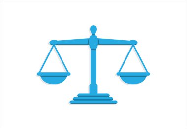 Adaletin yassı simgesi. Web ve başvuru için hukuk mahkemesi sembolü.
