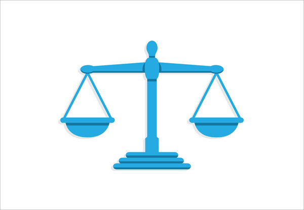 scale of justice flat icon. law court symbol illustration for web and application.
