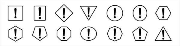 感叹号图标向量集 警告注意标志设置完整的集合 重要或谨慎的符号说明 — 图库矢量图片