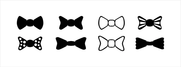 Набір Векторних Значків Краватки Лука Набір Векторних Ілюстрацій Краватки Шиї — стоковий вектор