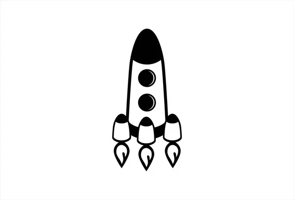 Raketový Vektor Vesmírné Lodi Rocket Kreslený Retro Styl Ilustrace — Stockový vektor