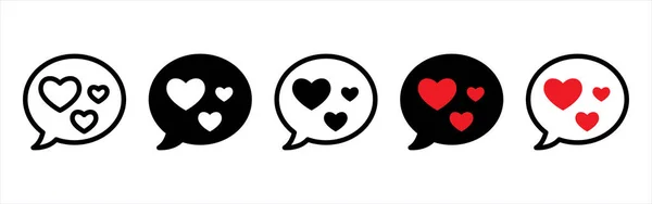 Иконка Пузыря Любовного Чата Набор Векторов Приложения Знакомств Chat Bubble — стоковый вектор