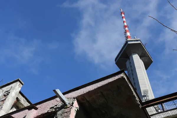 Telekomunikační Věž Anténami Vitosha Mountain Tower Známá Jako Věž Kopitoto — Stock fotografie