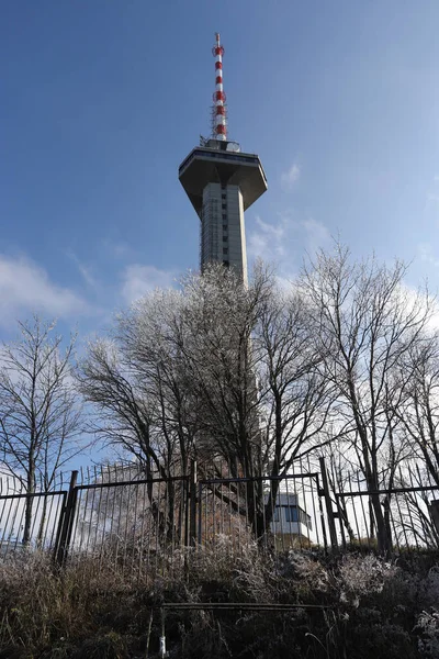 Telekomunikační Věž Anténami Vitosha Mountain Tower Známá Jako Věž Kopitoto — Stock fotografie