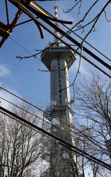 Telekomunikační Věž Anténami Vitosha Mountain Tower Známá Jako Věž Kopitoto — Stock fotografie