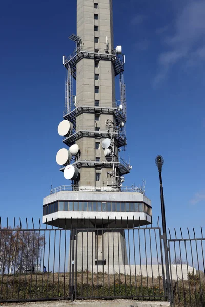 Telekomunikační Věž Anténami Vitosha Mountain Tower Známá Jako Věž Kopitoto — Stock fotografie