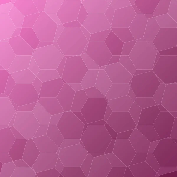 Fondo rosa abstracto con hexágonos — Vector de stock