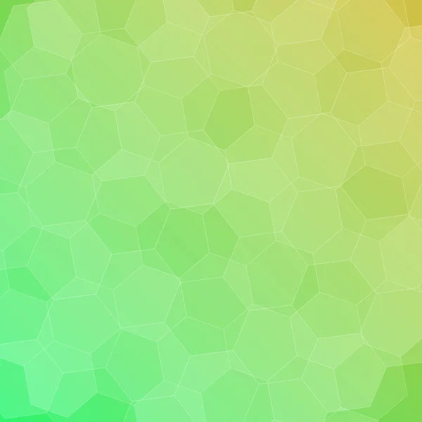 Fundo verde-amarelo abstrato com hexágonos — Vetor de Stock