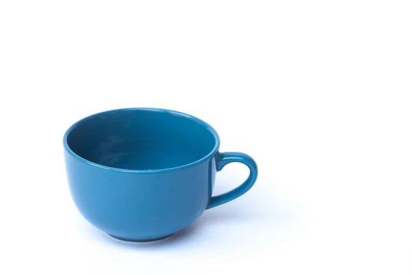 Blue ceramic bowl on white background — Stock Photo, Image