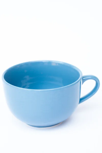 Blue ceramic bowl on white background — Stock Photo, Image