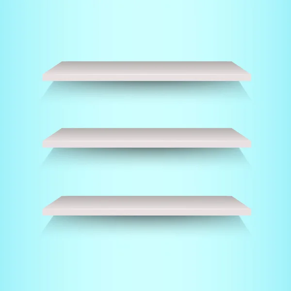 Book shelves on blue background — Stock Vector
