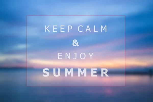 Keep calm and enjoy summer quote poster background design