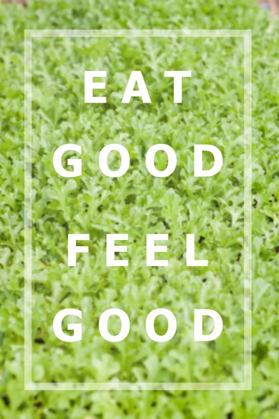 Eat good feel good inspirational quote — Stock Photo, Image