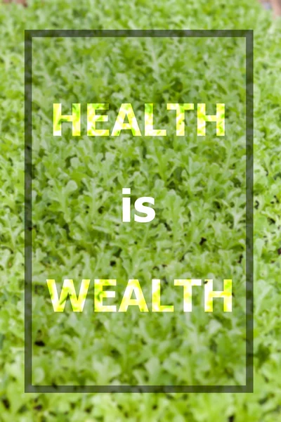 Gezondheid is rijkdom inspirerende citaat — Stockfoto
