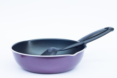 Beyaz arka planda olmayan sopa kızartma tavası