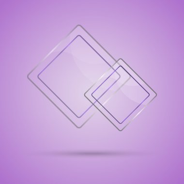 Arka cam panel ile Menekşe arka plan üzerinde kopya alanı