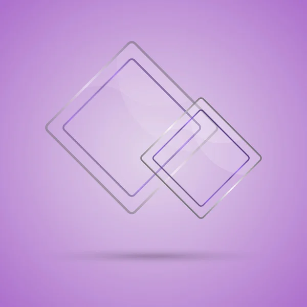 Panel de vidrio abstracto con espacio de copia sobre fondo violeta — Vector de stock