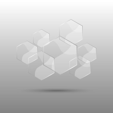 Altıgen arka plan şeffaf elemanları ile