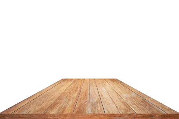 Mesa de madera vieja aislada sobre fondo blanco — Foto de Stock