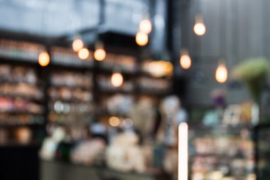 Kahve dükkanı bokeh ile arka plan bulanık