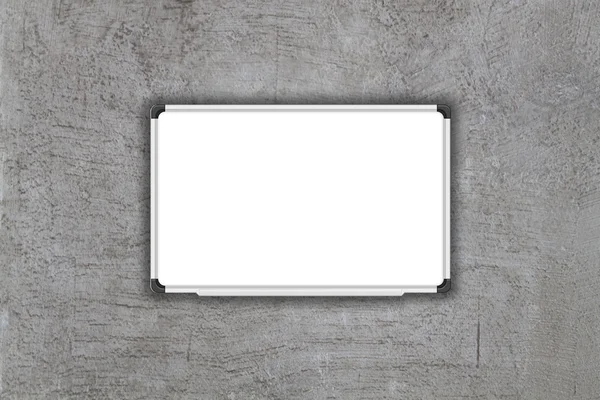 灰色コンクリート テクスチャ背景の空白の白い baord — ストック写真